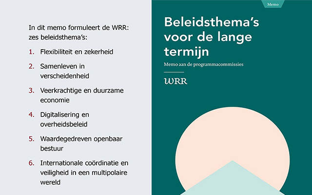 Cover van WRR-publicatie Beleidsthema's voor de lange termijn