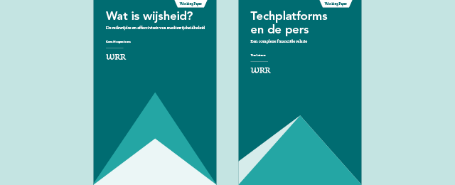 plaatje omslagen twee Working Papers over Wat is wijsheid en Techplatforms en de pers